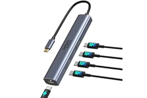 SELORE&S-GLOBAL 10Gbps USB C Splitter 5 in 1 USB C Hub with 100W Power Delivery, USB C to USB C Hub Multiport Adapter to PD 100W, 4 USB C 3.1 Port for MacBook Air/Pro, iMac(Not Support Monitor)