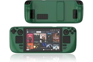 DHASUWT Steam Deck Case, Kickstand Protective Case Compatible with Steam Deck/Steam Deck OLED, Non-Slip Scratches Dust Fingerprints Resistant Protective Shell Steam Deck Accessories (Green)