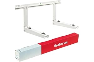 Fischer Staffe per Climatizzatore Unità Esterna KLIMA TOP, Lunghezza Braccio 480 mm, Mensole Acciaio Zincato, Include Sistema di Fissaggio Fischer SX e Piedini Antivibranti