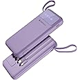 ZEBRONICS MB10000S6 Power Bank, 10000 mAh, 12W, 5 x Outputs - Dual USB A | Type C | Micro USB | Lightning, Built in I/O Cables, Percentage Display, Carry Loop, Made in India (Lavender)