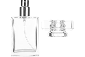 GOTOTOP Butelka z rozpylaczem perfum, 30 ml, pusta szklana butelka na perfumy, do wielokrotnego napełniania, prostokątna flakon, do pakowania perfum w podróży, 9,4 x 4,6 cm (przezroczysta)