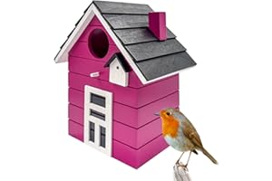 Seaside No.64 - Vogelhaus/Nistkasten für kleine Singvögel wie Meisen, Sperling und Fink - Indoor als Dekoration & Outdoor als Nistplatz in vielen verschiedenen Farbkombis (pink)