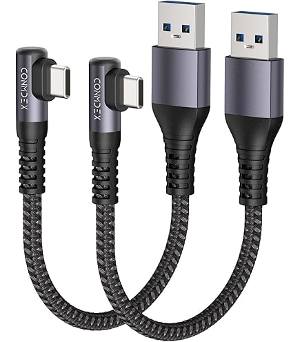 System-S Mini USB Winkelkabel – 90° Links Gewinkelt Auf USB-A Buchse, 13 Cm | Daten- & Ladekabel