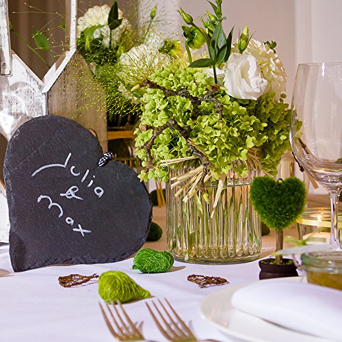 Sisalherzen, grün, 24 Stck. – natürliche Dekoration zur Hochzeit, Taufe, Geburtstage oder Gartenparty! - 4