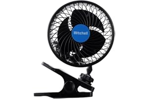 HUCBDJT Jhua Ventilatore USB con Clip,12 V Ventilatore a Ventosa per Auto 360 degree Portatile Potente Silenzioso Ventilatore