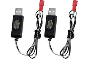 AMZZN 2PCS 6.0V USB Charging Cable with JST-2P Plug Connector Suitable for RC Excavators,Trucks,Tanks,Engineering Vehicles, RC Cars, Stunt Vehicles, 6.0V NiCd or NiMH or Lipo Battery USB Chargers