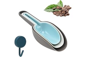 ATBUSS 3-częściowy zestaw plastikowych łopatek do lodów, 1 mocny haczyk zapobiegający zarysowaniom, wielofunkcyjny, przeciw oparzeniom, do baru kuchennego, deseru, kawy, szufli do lodów, do pojemnika do