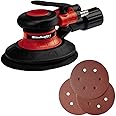 Einhell TC-PE 150 Compressed Air Random Orbital Sander (150 mm Sanding Disc Diameter, Continuous Control Lever, Includes 6 Sandpapers, Plug Nipple, Tension Wrench)