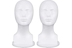 KVSERT 2 soportes de exhibición de espuma de poliestireno para la cabeza de anteojos, gorros y pelucas