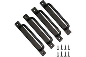 Zydiwo 4 Pezzi Maniglia per Porta Scorrevole Lega di Alluminio Maniglie per Porte Scorrevoli con Viti per Armadio Porta Barn Porte di Legno (180mm)