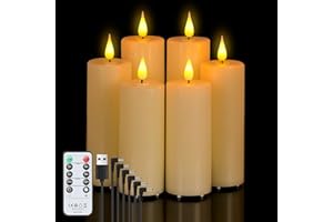 Forever Speed 6 świec Led z akumulatorem zdalnego sterowania (12 cm/14 cm/16 cm), ściemnialne świece LED, bezpłomieniowe, na imprezę, do dekoracji domu, na kemping, wesela