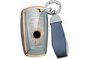 ontto Etui na kluczyki samochodowe, pasuje do BMW 1, 2, 3, 4, 5, 6, F10, F12, F20, F25, F30, X3, X4, M3, M4, M5, 3GT, 5GT, skrzynka na klucze, tworzywo TPU, etui na klucze, szare, B