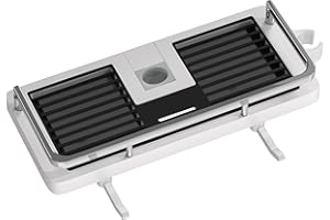 KeZaara Mensola Doccia Senza Foratura, Porta Shampoo Doccia, ABS Plastica-con 2 Ganci e 1 Supporto per Doccia, Adatta per Aste da Doccia 18-25mm,(Bianco, 1 Pezzo