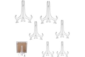 TFSYLISA 6 Pezzi Porta Piatti da Esposizione Trasparente Plastica Cavalletto Cavalletti per Tavolo per Immagini Casa Matrimonio Decorazione