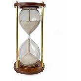 Sohrab Nauticals 60 Minute Wooden Sand Timer | Natural Sand Color | 10.5x10.5x20.5cm | SandTimer Tea Making Home & Kitchen Of