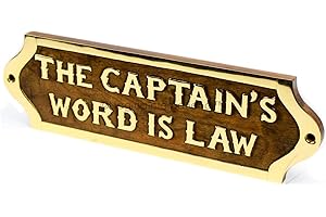 Captain's Word Is Law Hand Crafted Wooden Sign Board | Wood Plaque | Nautical Maritime Wall Decor | Nagina International