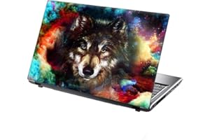 15.6 INCH TAYLORHE SKINS TaylorHe 15.6" Laptop Skins Vinyl Stickers Decals Made in Great Britain Wolfs head in multicolored cloud