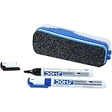 DOMS Fine Magnetic Whiteboard Duster Marker Set | Easy To Wipe | Refillable White Board Marker With Good Grip | Set of 2 Mark