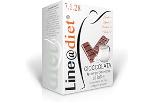 30 Tavolette di CIOCCOLATA PROTEICA al LATTE Line@Diet | low sugar | la cioccolata PROTEICA da MORDERE | SOLO 2,7 g di zucchero per 35 g | Ideale per la PRIMA FASE DIETA IPERPROTEICA | con stevia (30)
