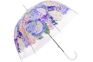 Chesoon Parapluie de Fleur Claire Automatique Ouvert Transparent Coupe-Vent Dames élégant Parapluie de Pluie pour la fête de Mariage