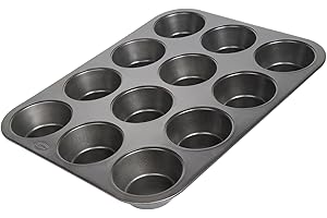 wenco Muffinform 12er – antihaft Backblech / Spülmaschinengeeignet / Karbonstahl – Muffinblech für 12 Muffin – Hitzebeständig bis 220°C, nur wenig Fett oder Butter zum Backen benötigt