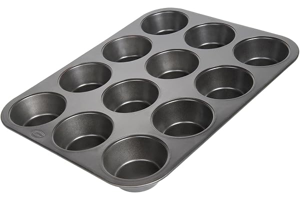 wenco Muffinsform 12 non-stick bakplåt, diskmaskinssäker, kolstål – muffinsplåt för 12 muffin – värmebeständig upp till 220 °C