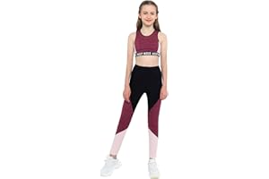 JanJean Kinder Mädchen Sportanzug Trainingsanzug Ärmellos Crop Top mit Tight Hose Leggings Sport Set Jogginganzug Mehrere Typen 4-16 Jahre