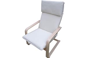 JACKKISSEN Kissen für Schaukelstuhl Typ Pello oder Poang IKEA. Hergestellt aus hochwertigem Polsterstoff. Sitz 57 x 50 Rücken 57 x 70, 8 cm dick (Naturfarben)