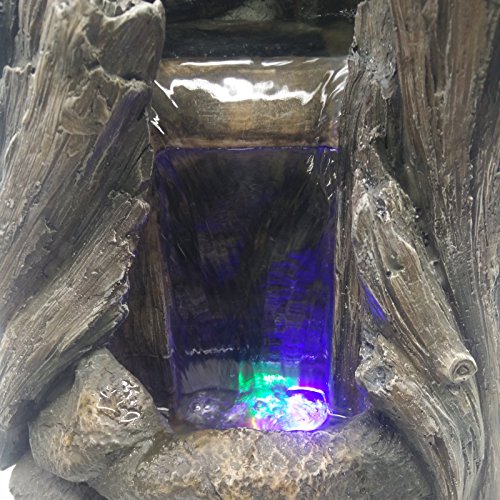 Zen’Light SCFR136 Legno natur braun, Gartenbrunnen, Stein/Holz, 25 x 18 x 36 cm - 3