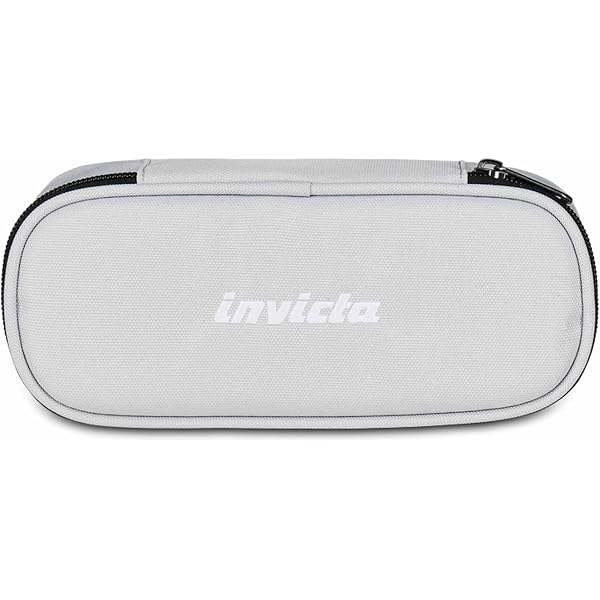 Invicta Portapenne Lip Grigio Effetto Shine - Poliestere Riciclato Con Zip E Tasche - 3