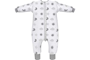 Lictin Saco de Dormir para Bebés con Pies y Manga 2.0TOG, Saco de Dormir Bebe Niños con Mangas Extraíbles, Saco de Dormir Bebé Invierno de Material para 12-36 Meses de 75-95 cm