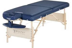 MASTER MASSAGE EQUIPMENT Master Massage Coronado WIDER Wooden Portable Massage Table Massage Couch Foldable Beauty Bed Lash Bed Spa Couch Physiotherapy bed Spa Salon Couch Royal Blue 76cm