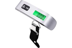 Pèse-bagage numérique avec capteur de température et ciblage - Pour les voyages - Utilisation domestique - 50 kg - 110 lb