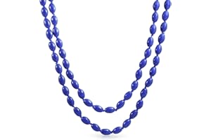 BLING JEWELRY Extra Long Endless Wrapping Layering Beaded Seed Oval Shape Strand Purple Red Blue Turquoise Simulated Gemstone Necklace Western Jewelry For Women 50 Inch