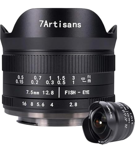 魚眼レンズ！高画質 Fish-eye F2.8 7.5mm 7Artisans レンズ(単焦点)