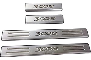 HIGH FLYING pour 3008 GT II 2017-2022 Extérieur Pédale Seuil de Plaque de Porte Couvercle Acier Inoxydable Accessoires Auto 4 pièces