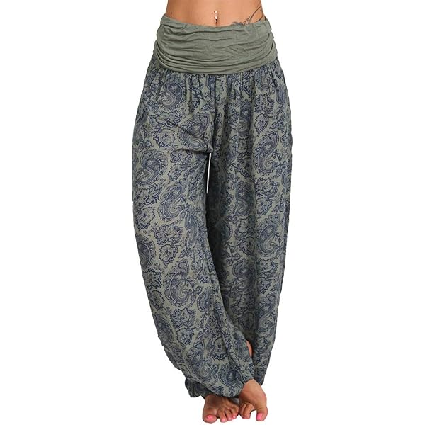Sarouel Décontracté Coton Lin Femme - Jambe Droite Élastique Cordon Poches - Confort Quotidien