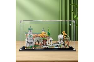 Funshake Teca pour Lego 10316 Icons Le Seigneur des Anneaux : Grand ravin, à l'épreuve de la poussière Vitrine en acrylique plexiglas acrylique acrylique Case (modèle non inclus)