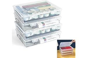 MHwan Plastikbox mit Deckel, 4 Stück Stapelbare Aufbewahrungsbox, Robust und Langlebig, BPA-Frei, für Bürobedarf, Basteln, Teile, Fotos, Stifte Aufbewahrung, Durchscheinend (23x17x5cm)