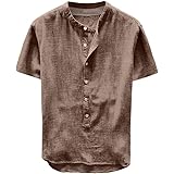 Fannyfuny Camicia Uomo Elegante Camicia T-shirt Top Da Uomo Alla Moda Camicia Uomo Maniche Corte Camicetta T-shirt Casual Con