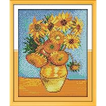 Kit Broderie Débutant - Motif Cœur Arbre D'Amour En Point De Croix Préimprimé - Loisir Créatif, Déco Murale, Cadeau Fait Main