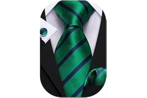 Barry.Wang Uomo Stripe Tie Set Pochette gemello grigio seta Cravatte formale