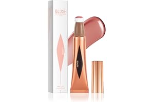 ‎PRREAL Prreal Liquid Blush Beauty Wand 01, Cream Blush Matte Face Blush with Cushion Applicator Smooth Silky Blush Stick for Cheeks and Lips, Long-lasting Lightweight Blendable Cheek Tint Blush Makeup