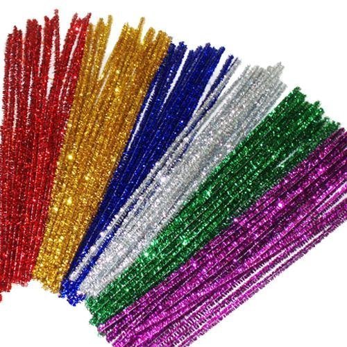 G2PLUS Glitzer Pfeifenreiniger 240 Stück Chenilledraht ,6 MM * 30 CM, Ideal für DIY Craft Projekte, Weihnachtszierde making – 12 Farben - 5