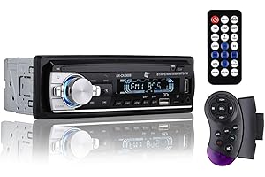 NK Autoradio auto con RDS - 1 DIN - 4 x 40 W - Bluetooth 5.0, funzione AUX, lettore MP3 e x2 USB, FM Audio Stereo, Vivavoce, telecomando per telecomando, schermo LCD, iOS e Android (eMark)