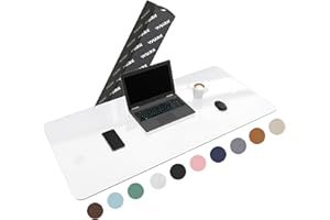 WURK Tappetino per Mouse Grande [120 cm x 60 cm] - Tappetino Scrivinia - Mousepad XXL - Pelle PU Impermeabile + Scamosciata Antiscivolo (Trasparente)