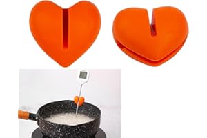 Hayaww 2 Pièces Clip pour de température Porte-Thermomètre Thermomètre Clip Sur Pot Thermomètre Clip Titulaire Silicone Pot Clip Thermomètre Clips Pour Pots Tasse Thermomètre Pince Support (B)