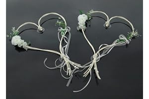 AUTO-SCHMUCK SO EINFACH SO KREATIV ROMANTISCHE Herzen Autoschmuck Auto Schmuck Braut Paar Rose Deko Dekoration Hochzeit Car Auto Wedding Deko (Ecru 6)