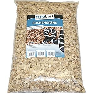 Buchenspäne fein 1 - 3 mm Buchenhack Bodengrund Einstreu Terrarium 60 Liter