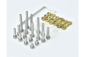 EFUOZY Digitalis Universal Cartridge Mounting Stainless Steel Screw Bolt Set for Headshells including Linn, Thorens, Audio-Technica